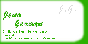 jeno german business card