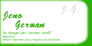 jeno german business card